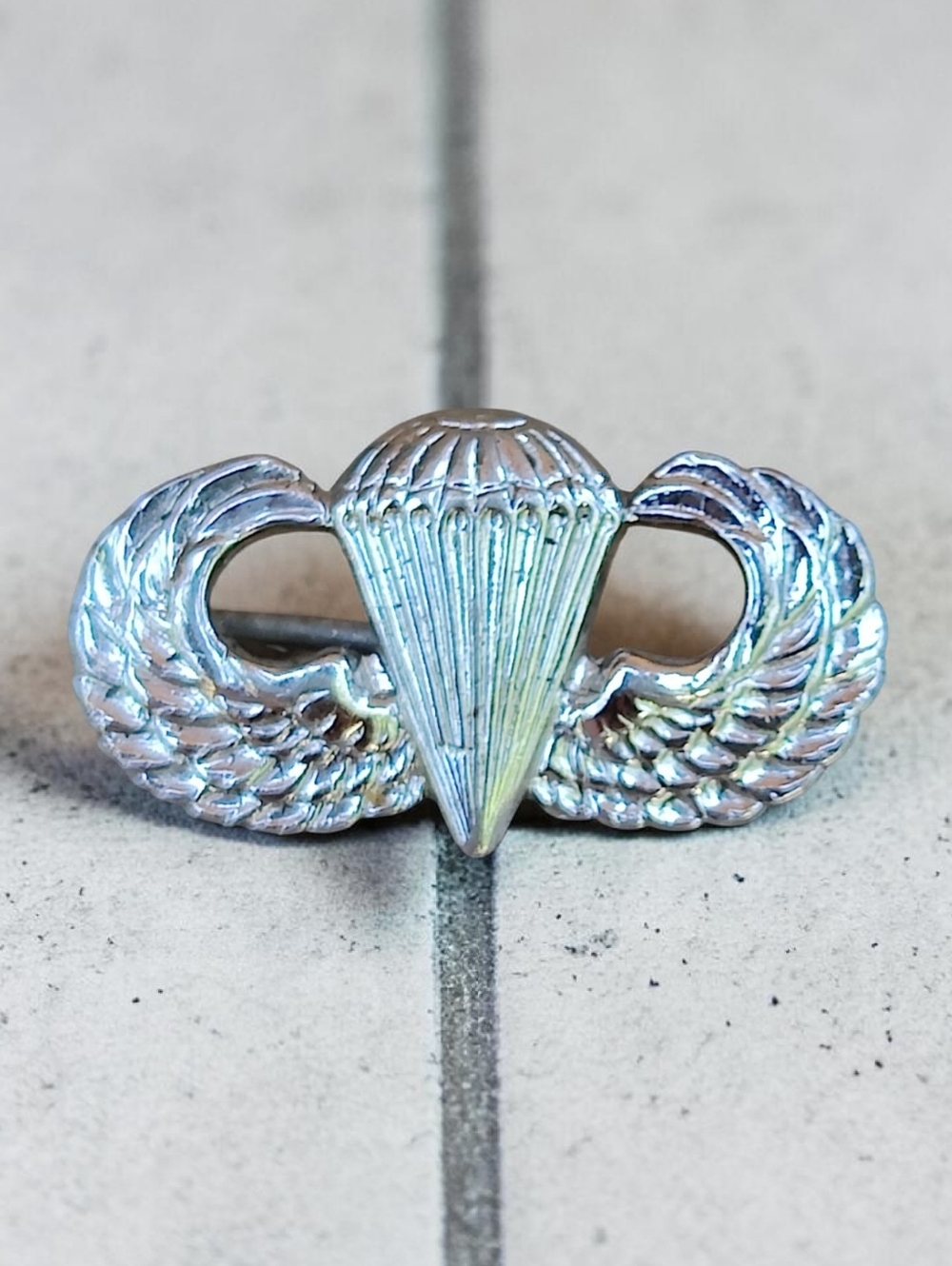 Vintage Sterling WWII Paratrooper Wings NS Meter Pin